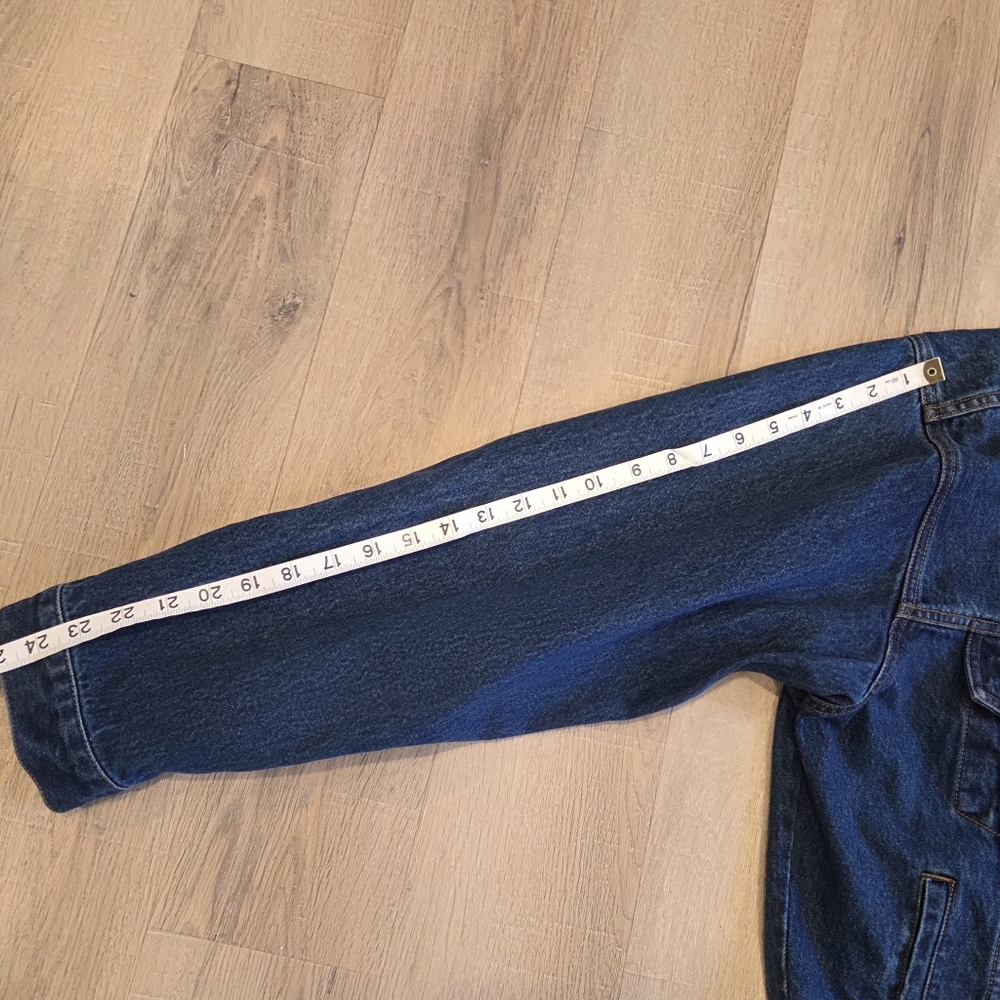 Vintage 90s Mens Lg Hard Rock Cafe Las Vegas Embroidered Denim Trucker Jacket - Picture 9 of 10